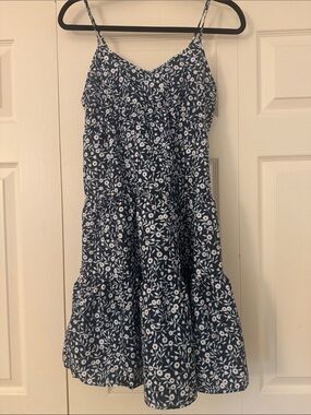 SHEIN Navy Blue Floral Midi Dress